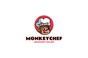 Monkey Chef Simple Mascot Logo, a Branding & Logo Template by Artnivora.Std
