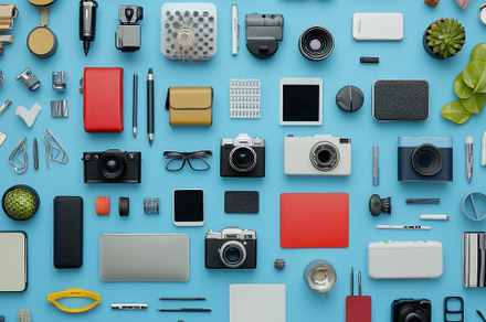 A diverse array of cameras and photo, a Photo by Tanuart