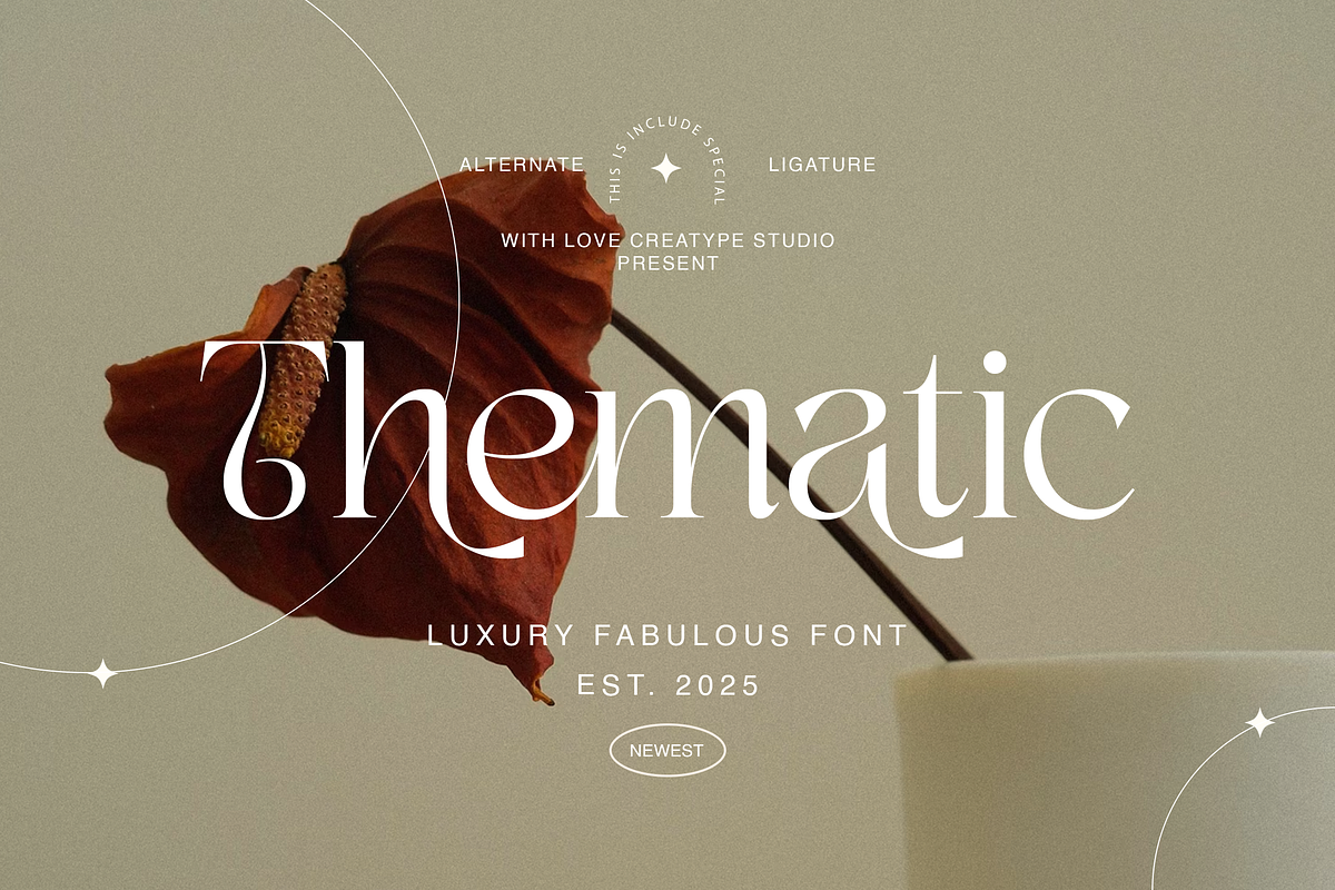 Thematic Luxury Display Serif, a Serif Font by Creatype Studio (Photo 1 of 10)