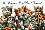 Whimsical Easter Cat Best Friend Png, an Illustration by Craft Nest (Thumbnail 1 of 11)