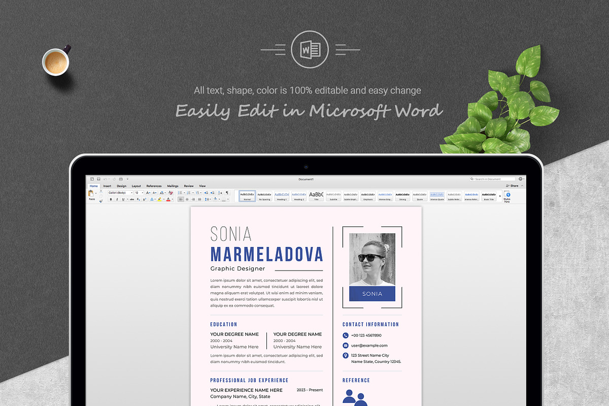 Sleek Corporate Resume Template, a Resume Template by ResumeInventor (Photo 5 of 6)
