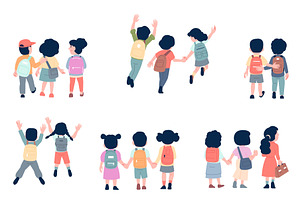 Kids with backpacks. Children, an Object Illustration by LadadikArt
