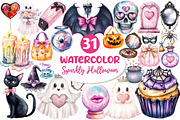 Coquette Sparkly Halloween Clipart, an Illustration by Dream Creation (Thumbnail 1 of 6)