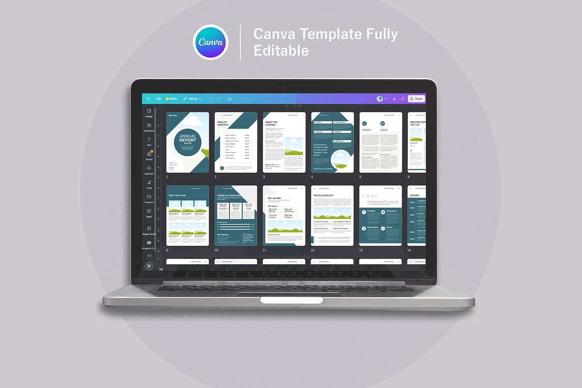 Annual Report Template | Canva, a Brochure Template by ArtisticLand (Photo 10 of 11)