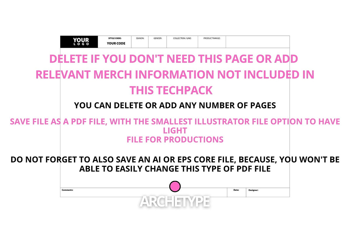 Blank Apparel Tech Pack, a Presentation Template by Archetype Design (Photo 7 of 7)