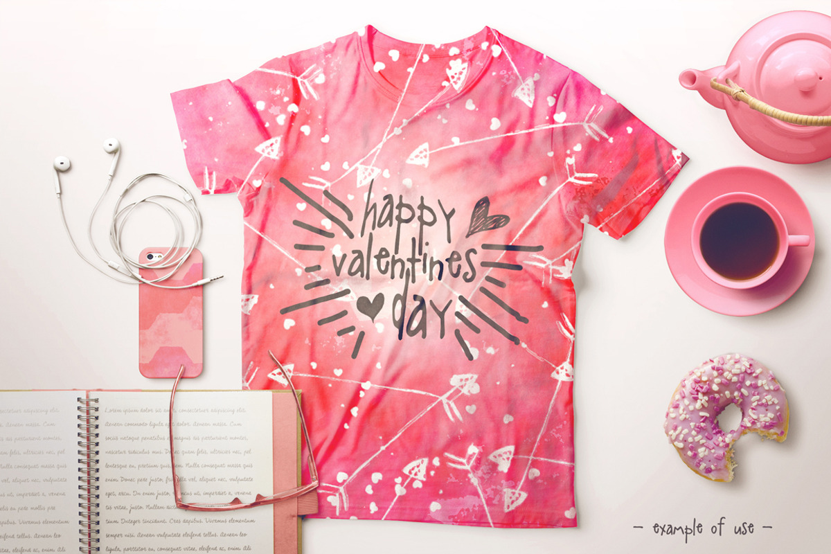 Watercolor Valentines Digital Papers preview 4