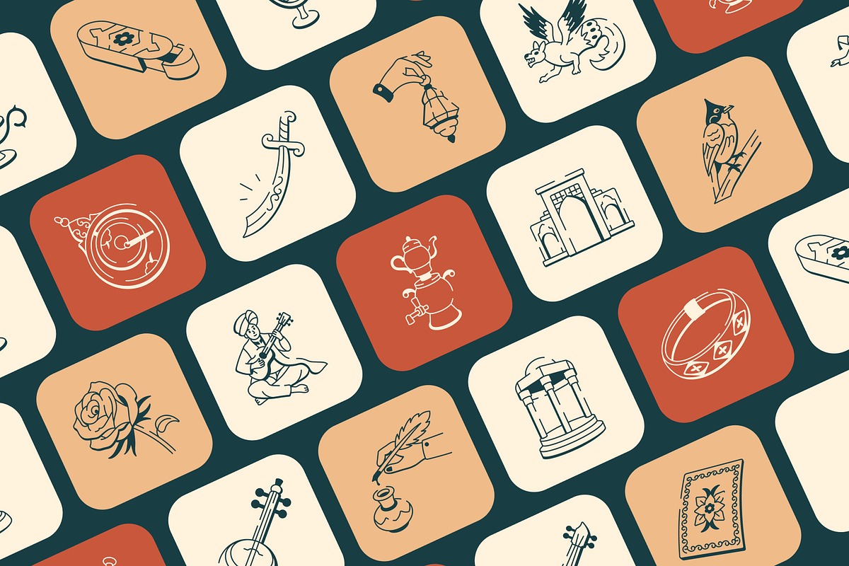 Persian Art Drawing Set, an Outline Icon by Vectors Market (Photo 5 of 8)