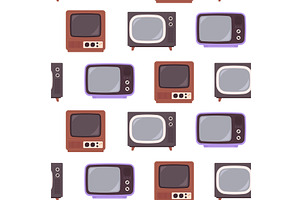 Retro tv screens seamless pattern, a Technology Illustration by LadadikArt