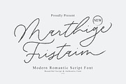 Marthige Fristain – Romantic Script, a Handwritten Font by tebaltipislab (Thumbnail 1 of 11)