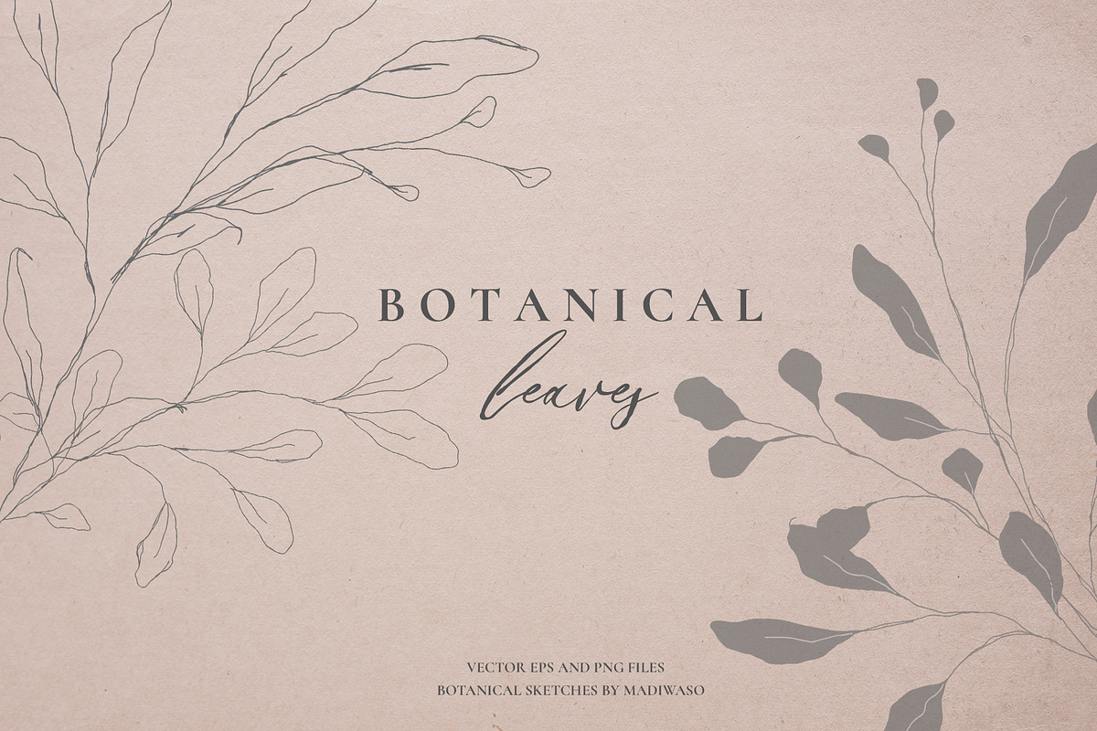 Botanical leaves - sketched florals, a Decorative Illustration by Madiwaso (Photo 1 of 14)
