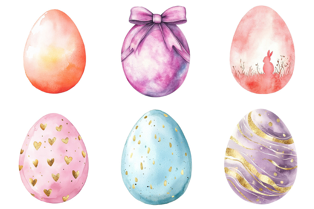 Soft Girly Easter Eggs Clipart PNG, an Illustration by SinaCreation (Photo 2 of 5)