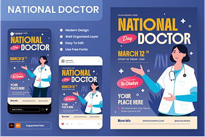 National Doctor's Day Flyer, a Flyer Template by Annora Studio