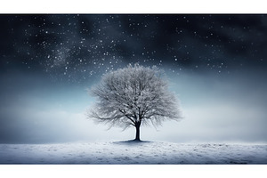 snow winter tree silhouette ai, a Nature Photo by pikepicture