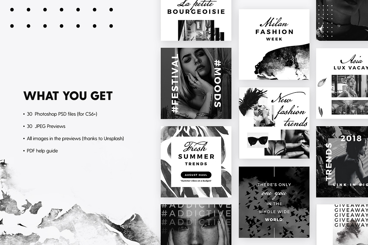 SALE 2in1 Noir Beauty Edition, a Social Media Template by The Wedding Shop (Photo 10 of 15)