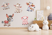 Happy Farm Friends Watercolor, an Animal Illustration by Watercolor dreams (Thumbnail 3 of 3)