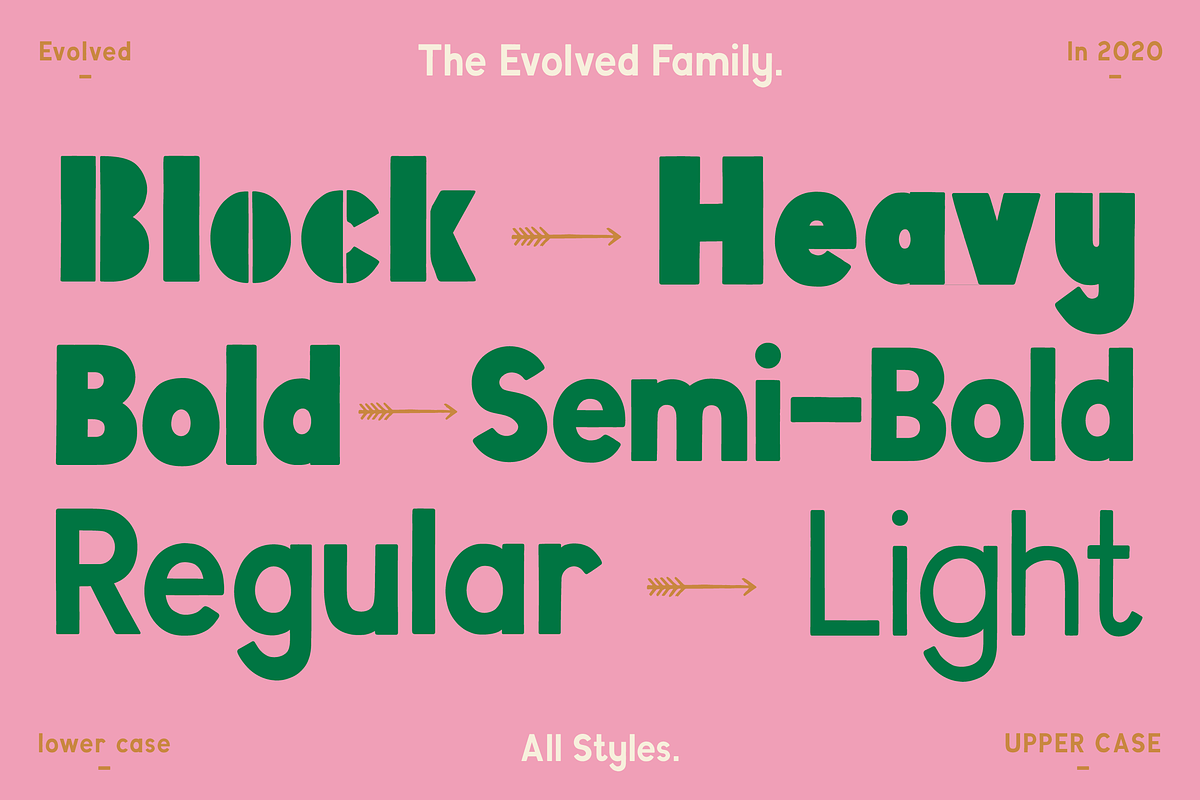 Evolved Font Family preview 3