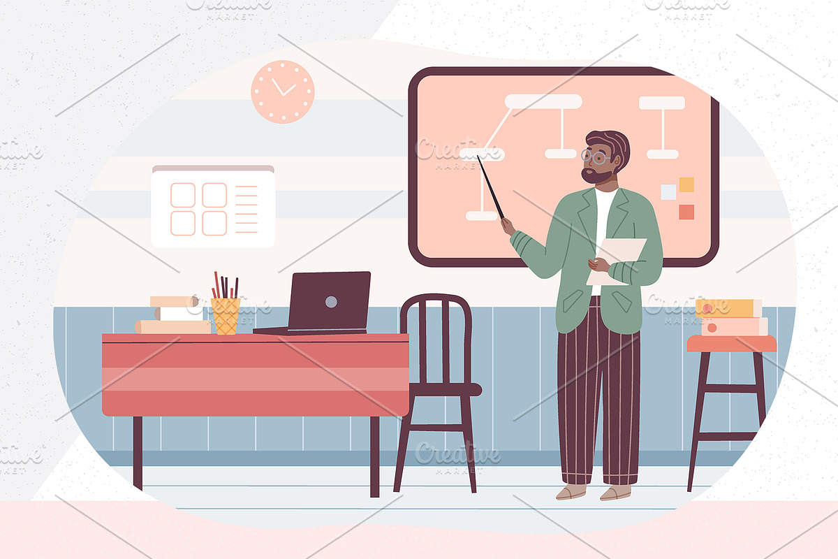 Teacher & Classroom Vector Set, an Education Illustration by IRSYART (Photo 4 of 10)