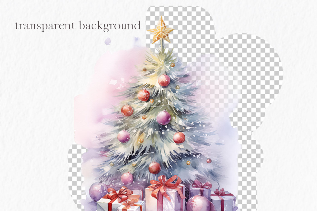 Christmas tree watercolor clipart PN, an Object Graphic by MyLittleMeow (Photo 7 of 8)