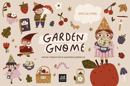 Garden Gnome - Hand drawn clipart, a Person Illustration by avdnadi