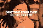 Duotone Engraved Photo Effect, a Layer Style Add-On by alexdndz (Thumbnail 1 of 2)