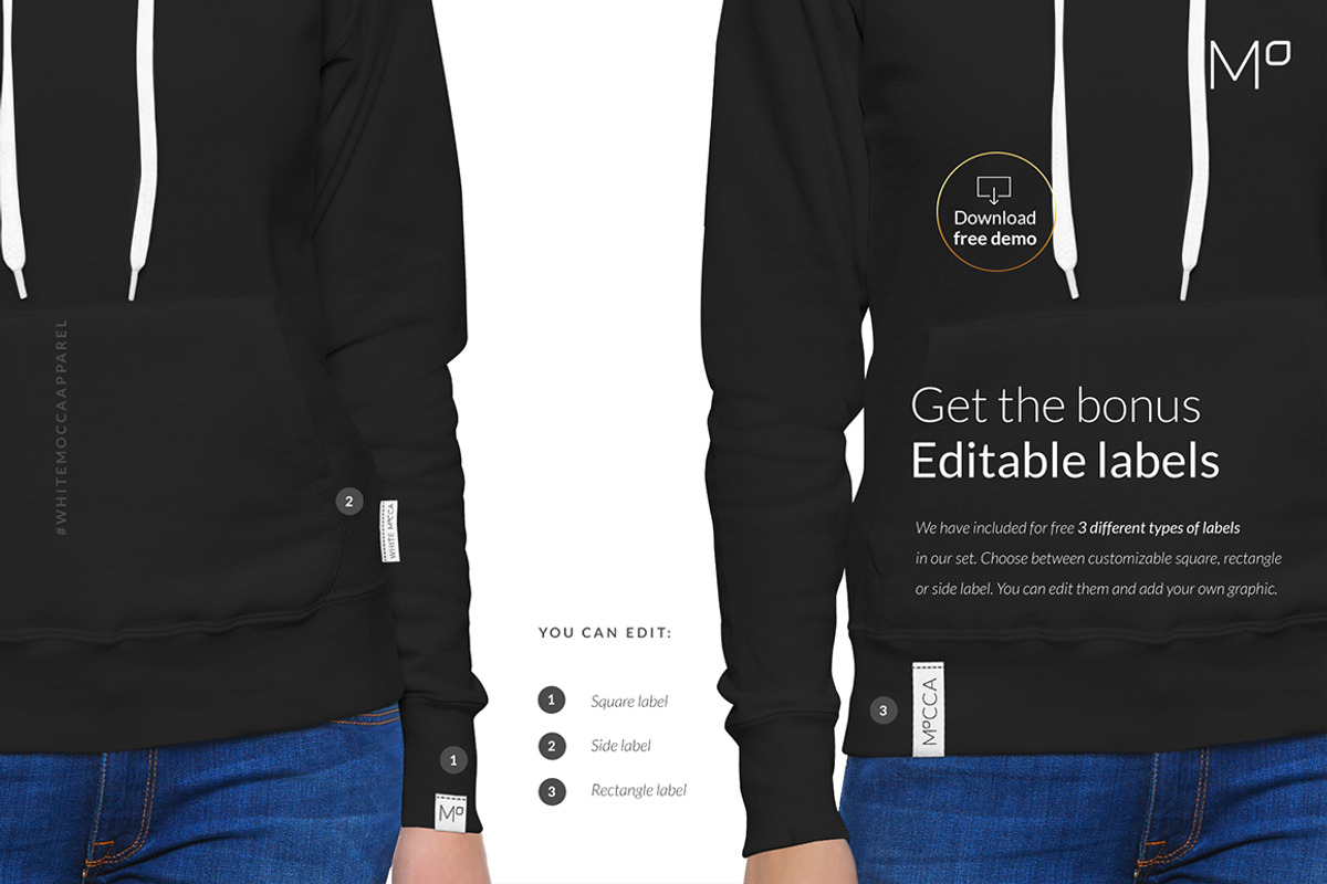 Women Hoodie Mock-ups Set FREE DEMO, a Books & Magazine Mockup by Apparel_Mockups (Photo 18 of 28)