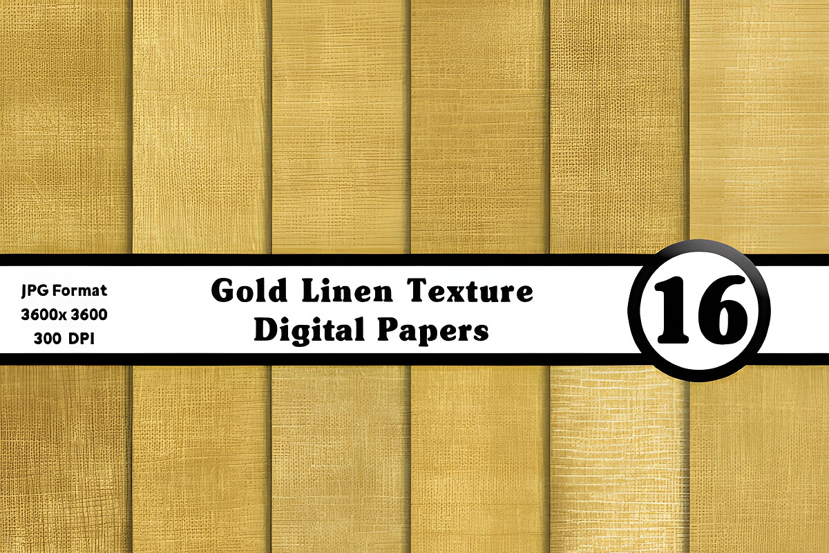 Gold Linen Textures Digital Papers, a Texture Graphic by Dizzy Art Studio