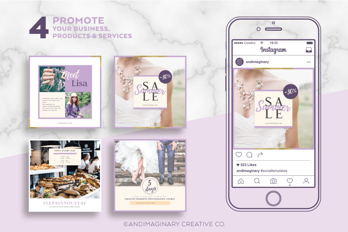 Lavender Field INSTAGRAM BANNER pack, a Social Media Template by Andimaginary Creative Co. (Photo 3 of 9)