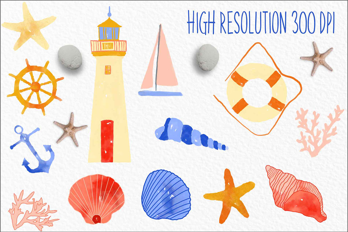 Aquatica watercolor ocean clipart, an Illustration by Inez Jestine (Photo 2 of 5)