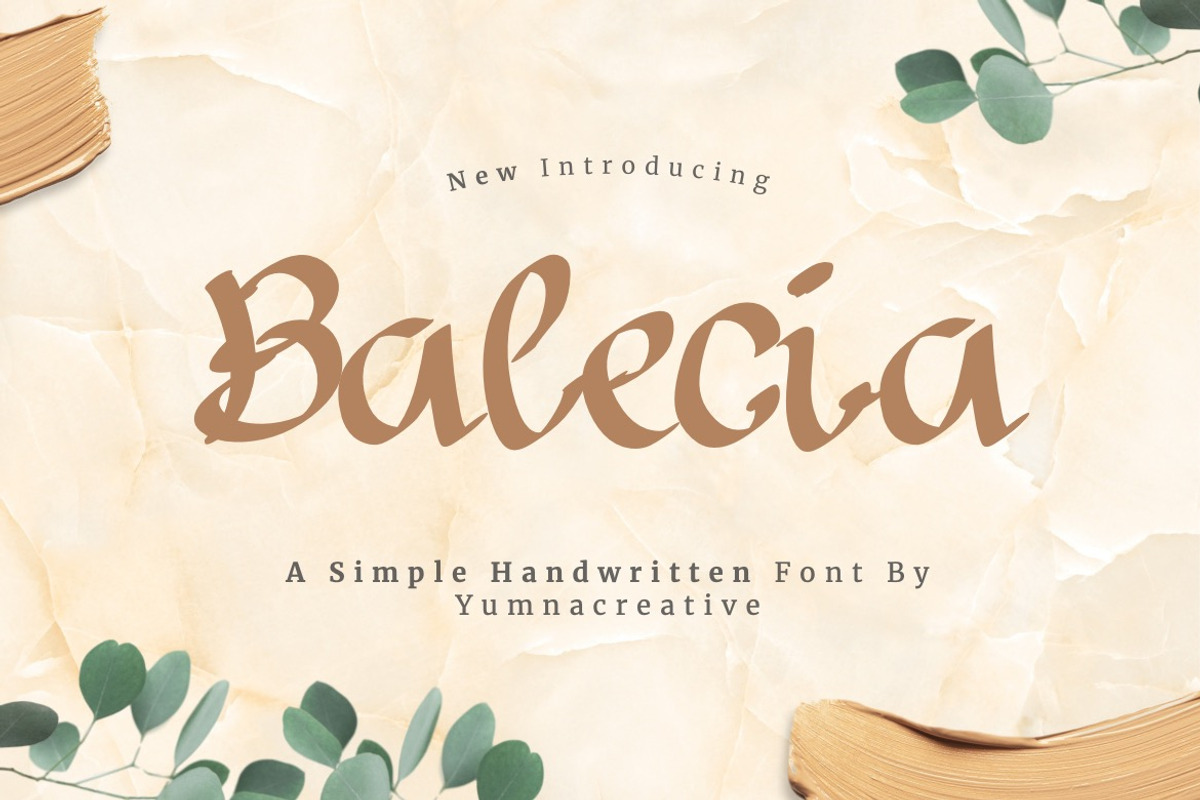 Balecia - Simple Handwritten Font, a Script Font by Dhabee (Photo 1 of 4)