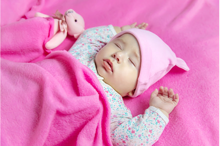 Baby sleeps with a bear. Selective, a Person Photo by yanadjana