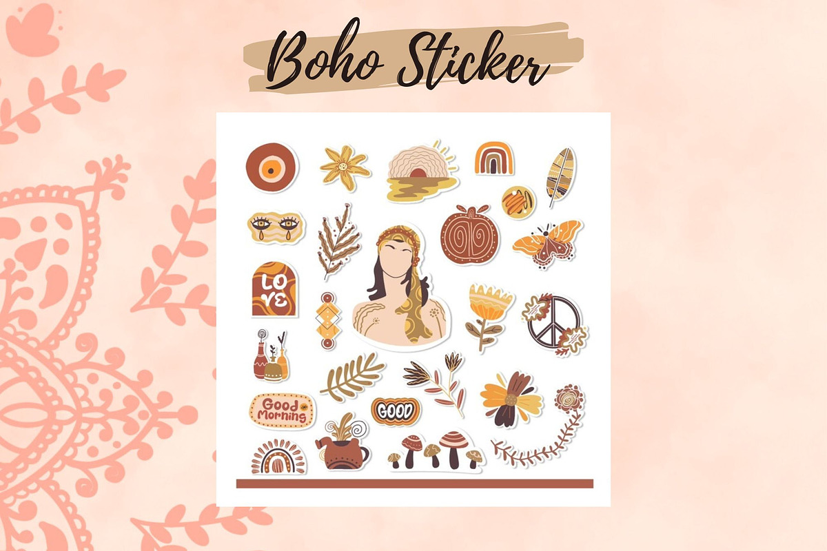 Boho Digital Stickers