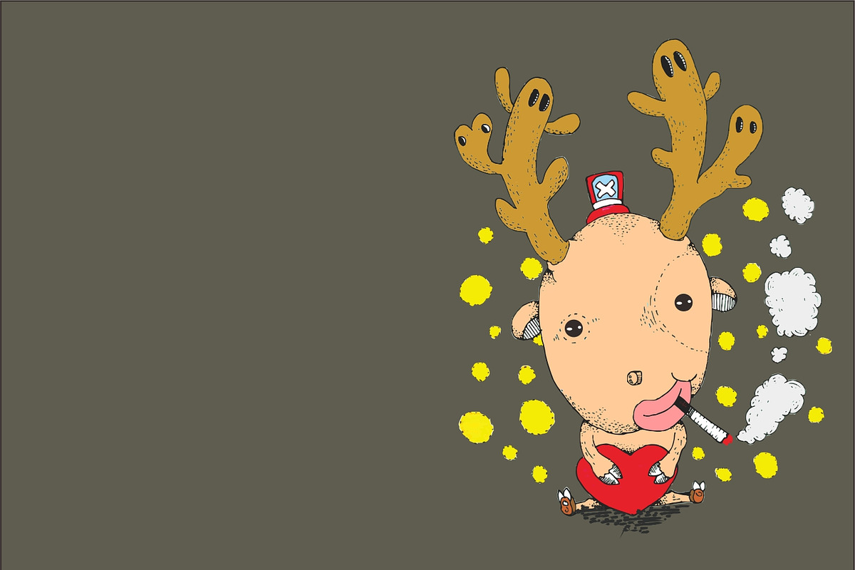 Cute Surreal Reindeer, an Illustration by Dikdoots (Photo 1 of 3)