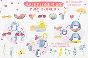 Watercolor Cute Cartoonish Penguins, an Animal Illustration by Kitiri Space (Thumbnail 3 of 5)