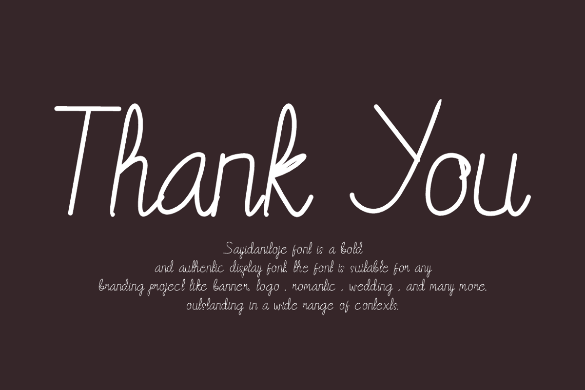 Sayidaniloje, a Handwritten Font by QR Design Studio (Photo 8 of 8)