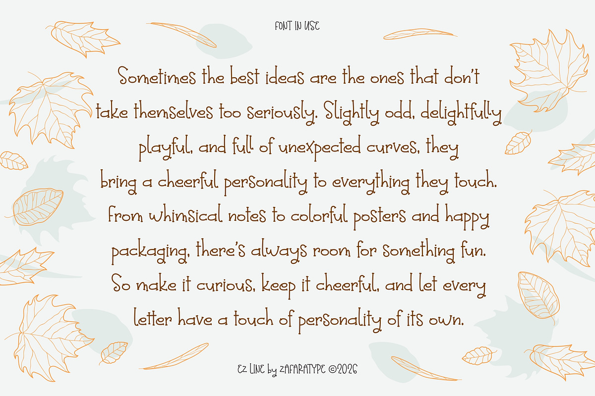 EZ Humpkin, a Handwritten Font by Zafara Studios (Photo 6 of 6)