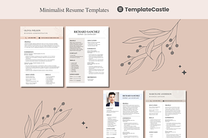 Minimalist Resume Templates Canva