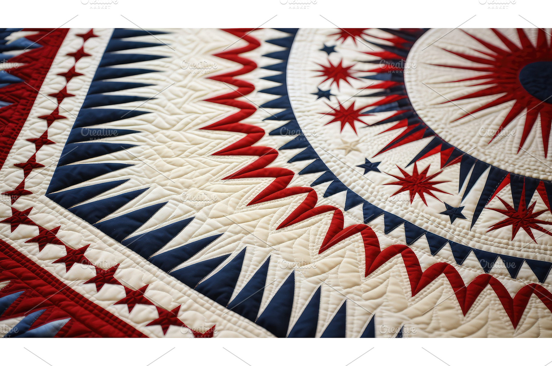 handmade red white blue border ai, an Abstract Photo by pikepicture