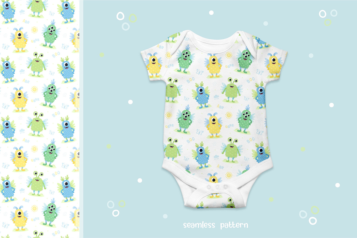 Cute Monsters, a Texture Illustration by LartGraphics (Photo 5 of 13)