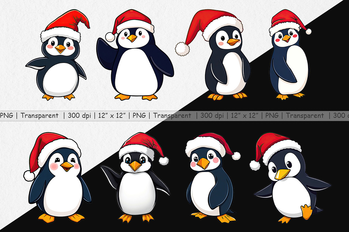 Santa Penguin Clipart, a Graphic by Artnoy (Photo 2 of 5)