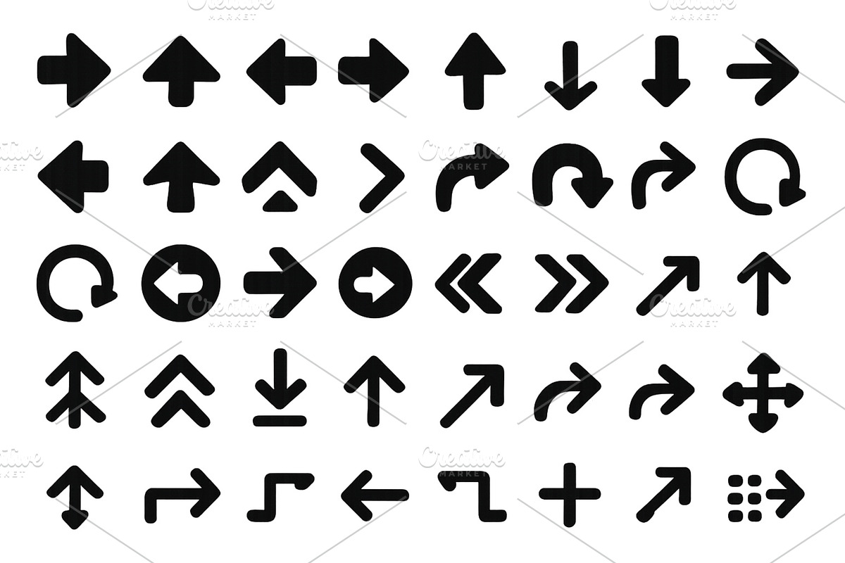 Various black directional arrows and, an Object Illustration by ZinetroN