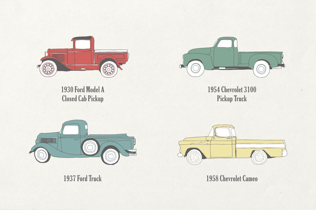 30 Vintage Cars Bundle, an Illustration by Storyteller Imagery (Photo 4 of 8)