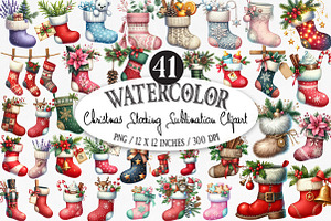 Christmas Stocking Sublimation, an Illustration by Designking