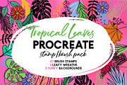 Tropical Leaves Stamps | Procreate, a Brush Add-On by OkayAnnie Designs (Thumbnail 2 of 7)