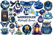 Watercolor Midnight Reverie Clipart, an Illustration by Dream Creation (Thumbnail 1 of 7)