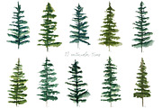 Watercolor fir trees and mountains, an Illustration by marie dricot (Thumbnail 7 of 11)