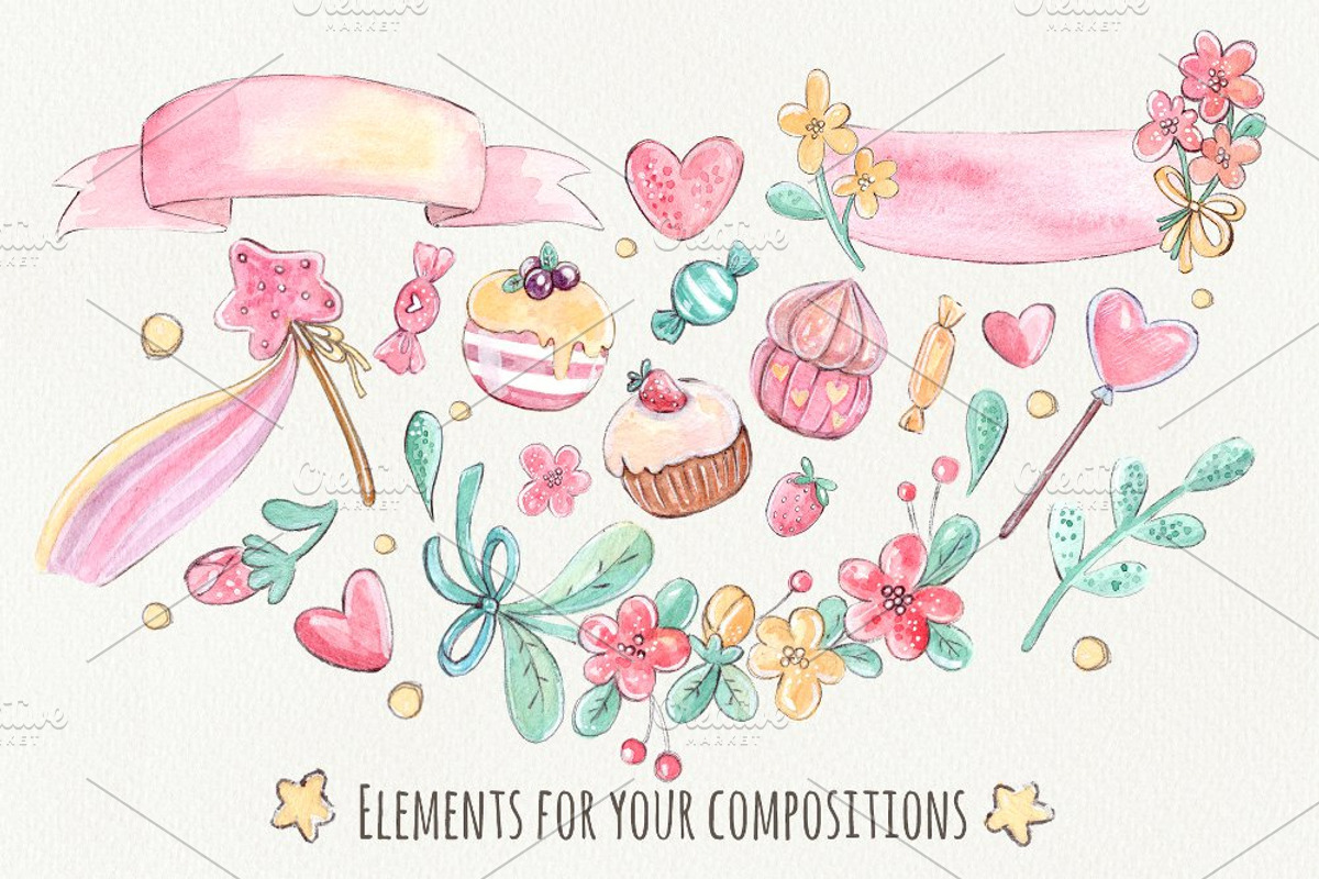 Sweet Unicorns set +6 patterns, a Decorative Illustration by Kristina Crocus (Photo 2 of 5)