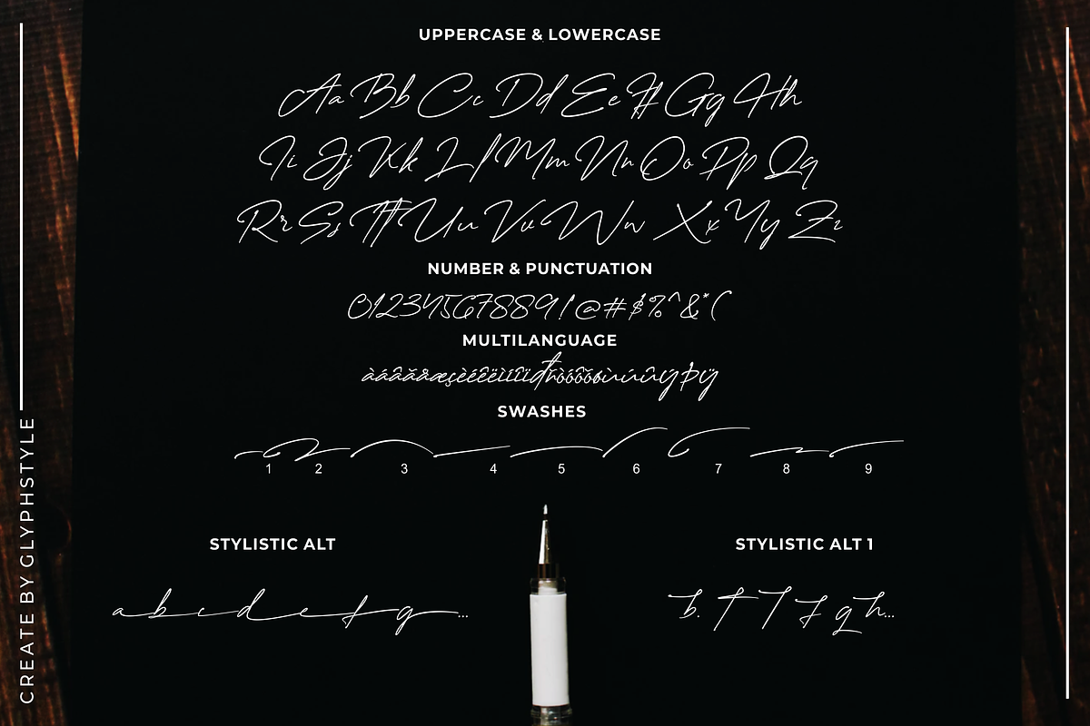 Creattion a Ink Stylish Signature, a Script Font by Glyphstyle (Photo 10 of 13)