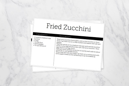 Black & White Editable Recipe Card
