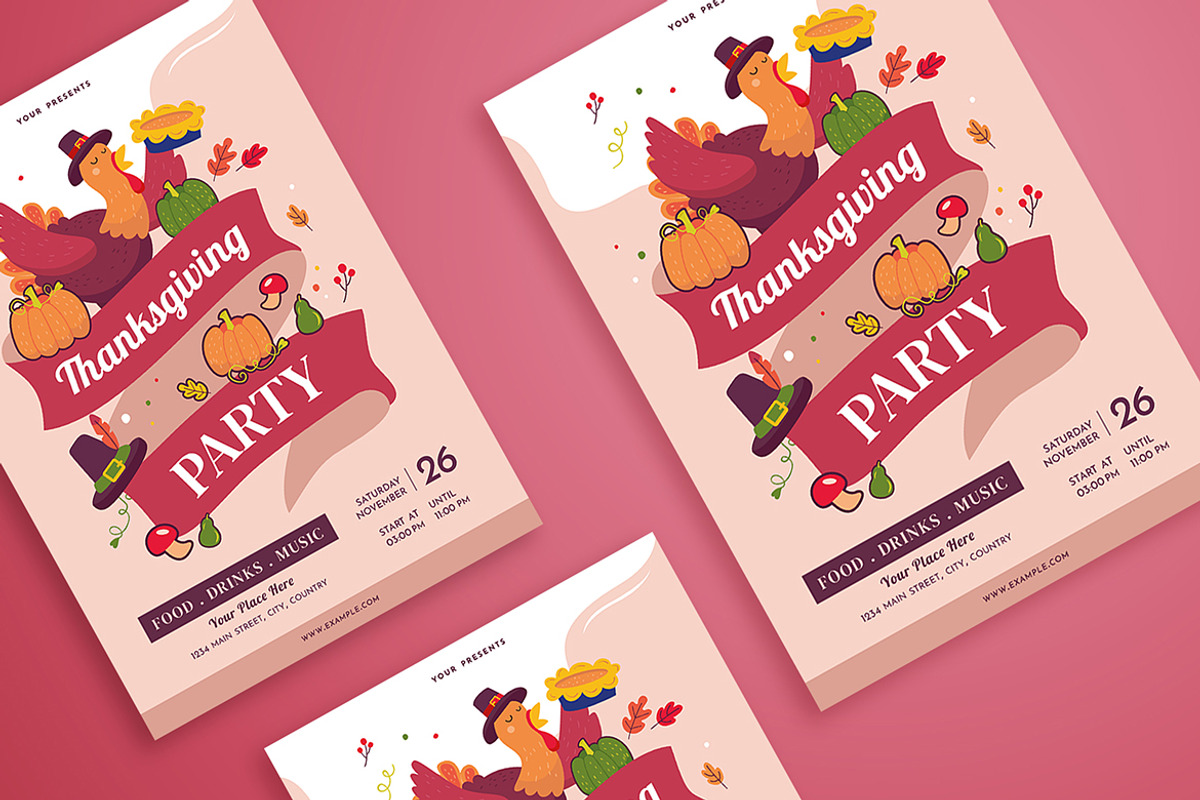 Happy Thanksgiving Flyer, a Flyer Template by Esui Studio (Photo 3 of 3)