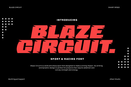 Blaze Circuit - Bold Sport & Racing, a Sans Serif Font by Afkari Studio